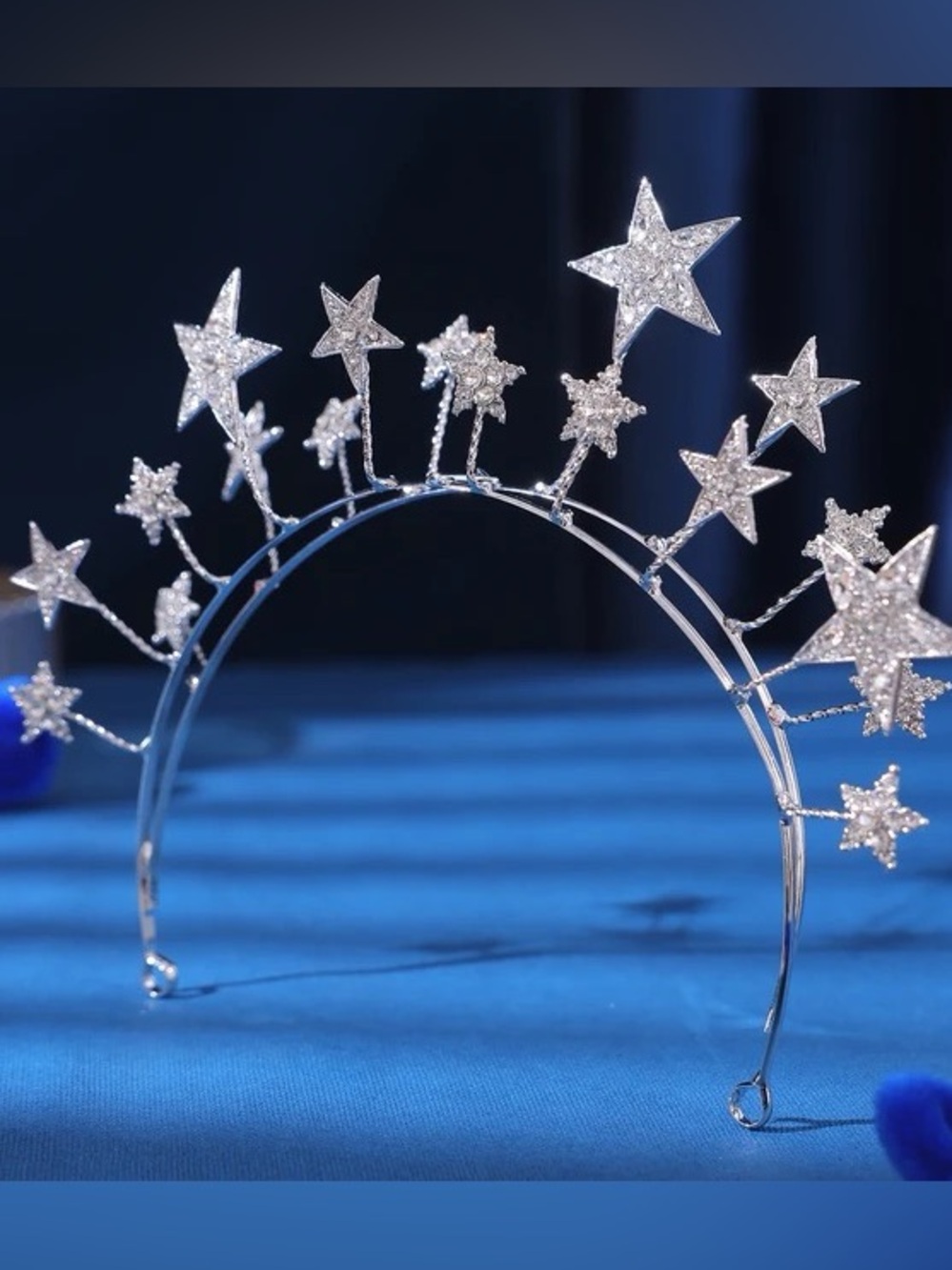 Sparkling Silver Star Tiara Headband